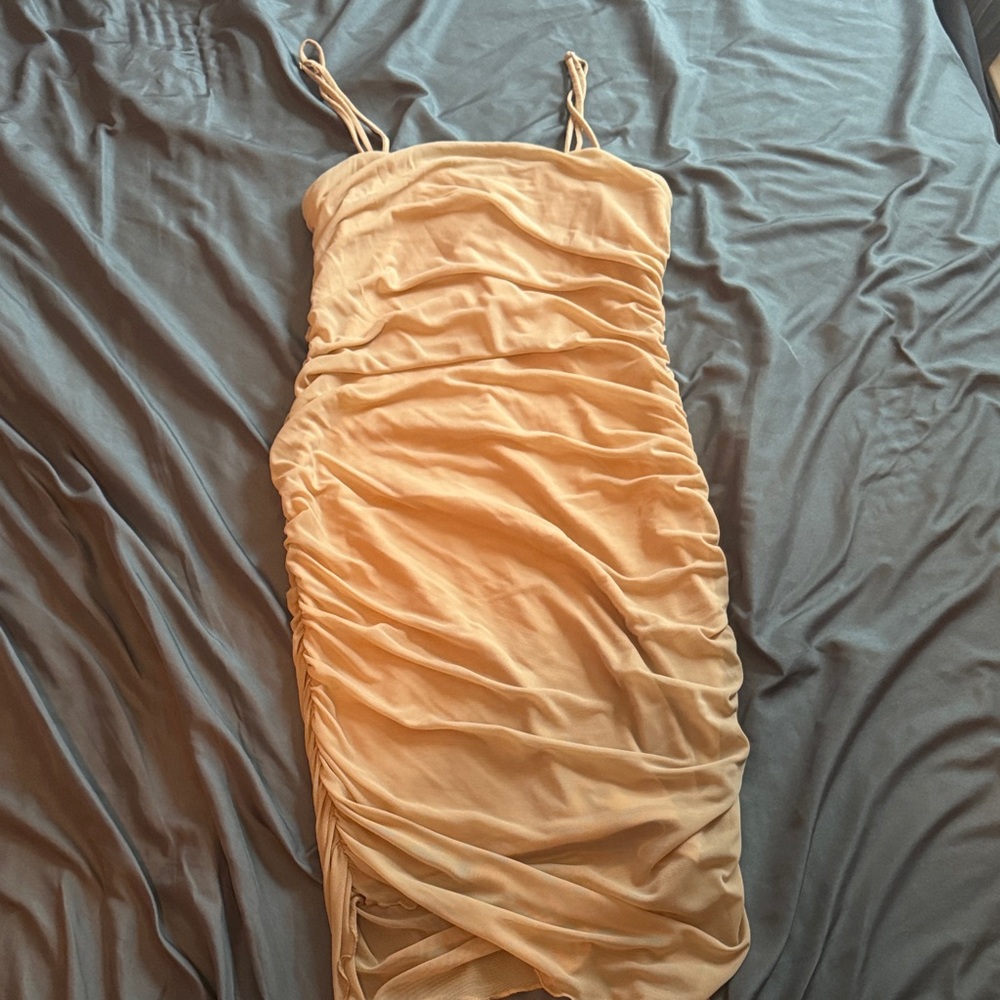 Forever 21 Ruched Mini Dress in Cream